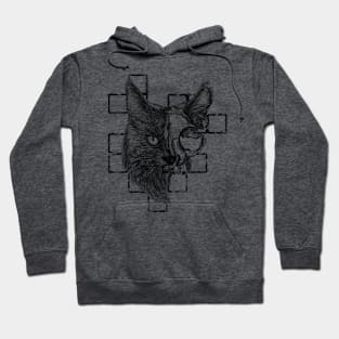 Lynx Skull Black and White Hoodie